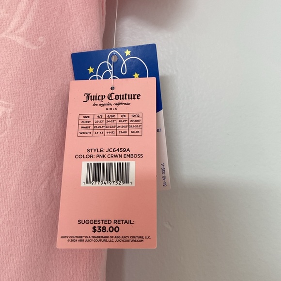 NWT JUICY COUTURE Pink 2pc Velvet Lounge Top&Pants Set with Rhinestone Logo - Picture 8 of 11